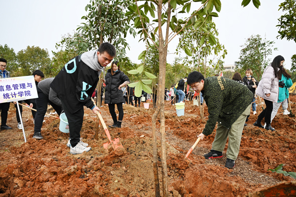 大美经院 人人共建 学校开展春季植树活动