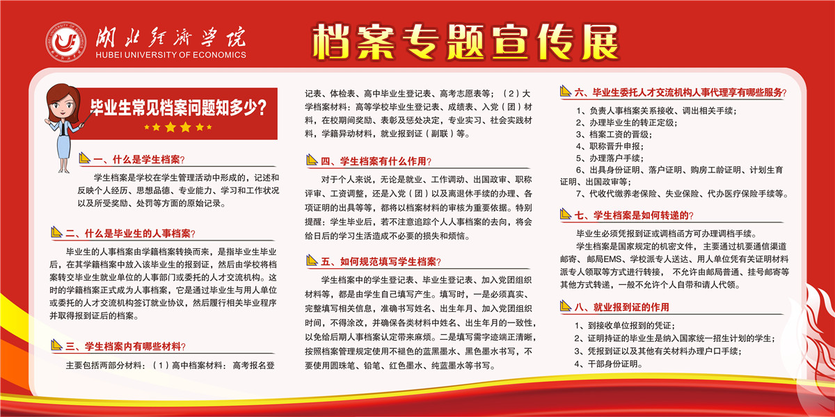 【电子橱窗】湖北经济学院档案专题宣传展